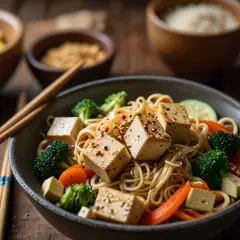 Makaron chiński z tofu: Szybki i zdrowy obiad pełen białka