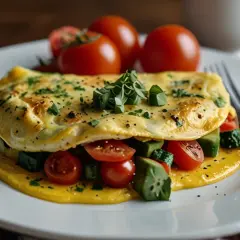 Szybkie śniadanie: Omlet z warzywami i serem w kilka minut