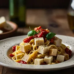 Makaron z tofu i suszonymi pomidorami: Szybki i smaczny przepis na obiad