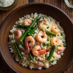 Risotto z krewetkami i szparagami: Szybki przepis na elegancki obiad