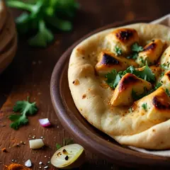 Chlebki naan czosnkowe: Aromatyczne pieczywo idealne do dań
