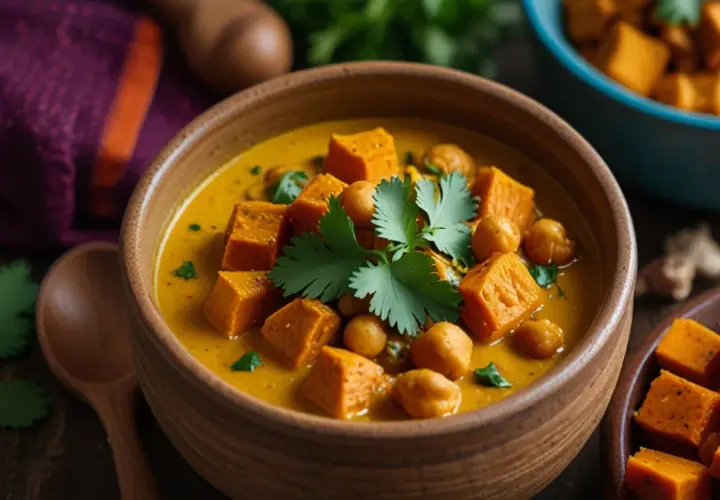 Curry z ciecierzycy i batatów: Wegańska potrawa z azjatyckim akcentem