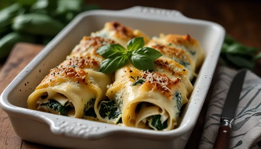 Cannelloni ze szpinakiem w sosie beszamelowym: włoski przepis