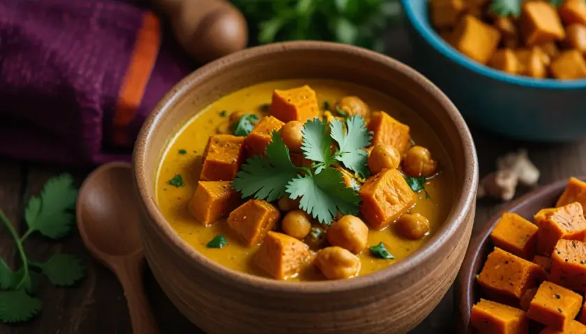 Curry z ciecierzycy i batatów: Wegańska potrawa z azjatyckim akcentem