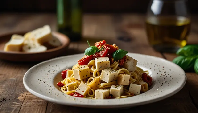 Makaron z tofu i suszonymi pomidorami: Szybki i smaczny przepis na obiad