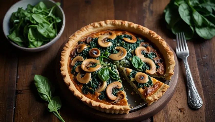 Tarta z pieczarkami i szpinakiem: Wyjątkowy przepis na smaczny posiłek