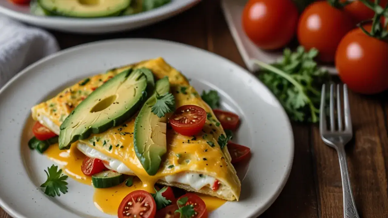 Zdjęcie Szybkie śniadanie: Omlet z warzywami i serem w kilka minut