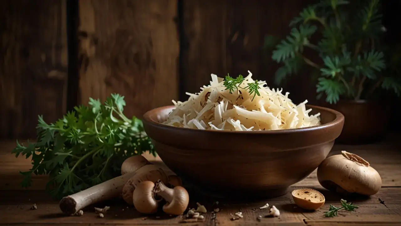 Zdjęcie Kapusta z grzybami leśnymi: Aromatyczne danie, które zachwyci smakoszy